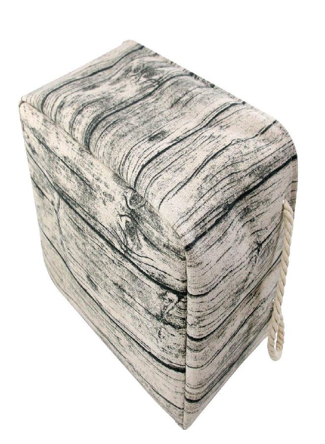 Jacone Stylish Tree Stump Design Wood Grain Rectangular Storage Basket Washable Cotton Fabric Nursery Hamper with Rope Handles, Decorative and Convenient for Kids Rooms (X-Large) - Image 3