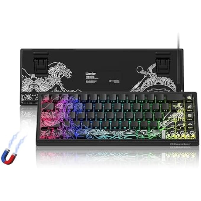 rayihni M68 HE V2 RAPID TRIGGER KEYBOARD 60% PERCENT, HALL EFFECT KANAGAWA GAMING KEYBOARD, WIRED RGB CUSTOM MECHANICAL KEY BOARD WITH MAGNETIC SWITCH, PBT KEYCAPS FOR MAC/WIN-BLACK 3.0 - Image 1