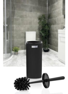 ‎okyanus Home Ocean Home Mina Black Striped WC Brush Holder  - Image 2