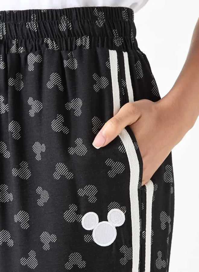 SP Characters Mickey Mouse Print Joggers with Drawstring Closure and Pockets