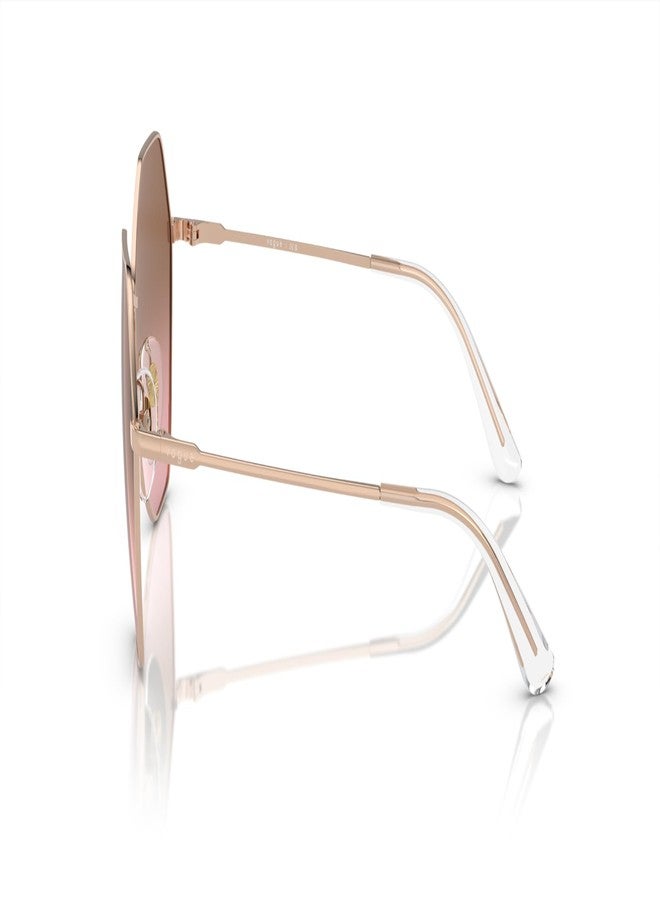 Vogue Eyewear Woman Sunglasses Rose Gold Frame, Pink Gradient Brown Lenses, 54MM - Image 2