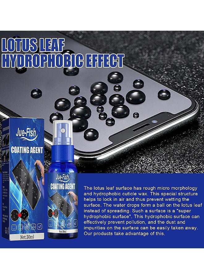 JUE-FISH Coating Agent For Phone, Screen Cleaner Spray And Microfiber Cloth, TV, Laptop And Computer Screen Cleaner, Great For Phone, Camera Lenses, Ipad, iPhone, MacBook Screen Cleaner, Streak And Odor Free  - Image 3