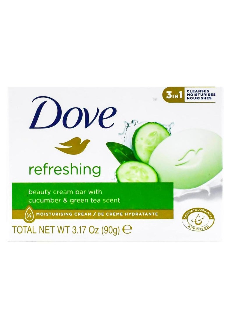 دوف صابون منعش بالخيار والشاي الأخضر 90 جم 2 قطعة - Image 2