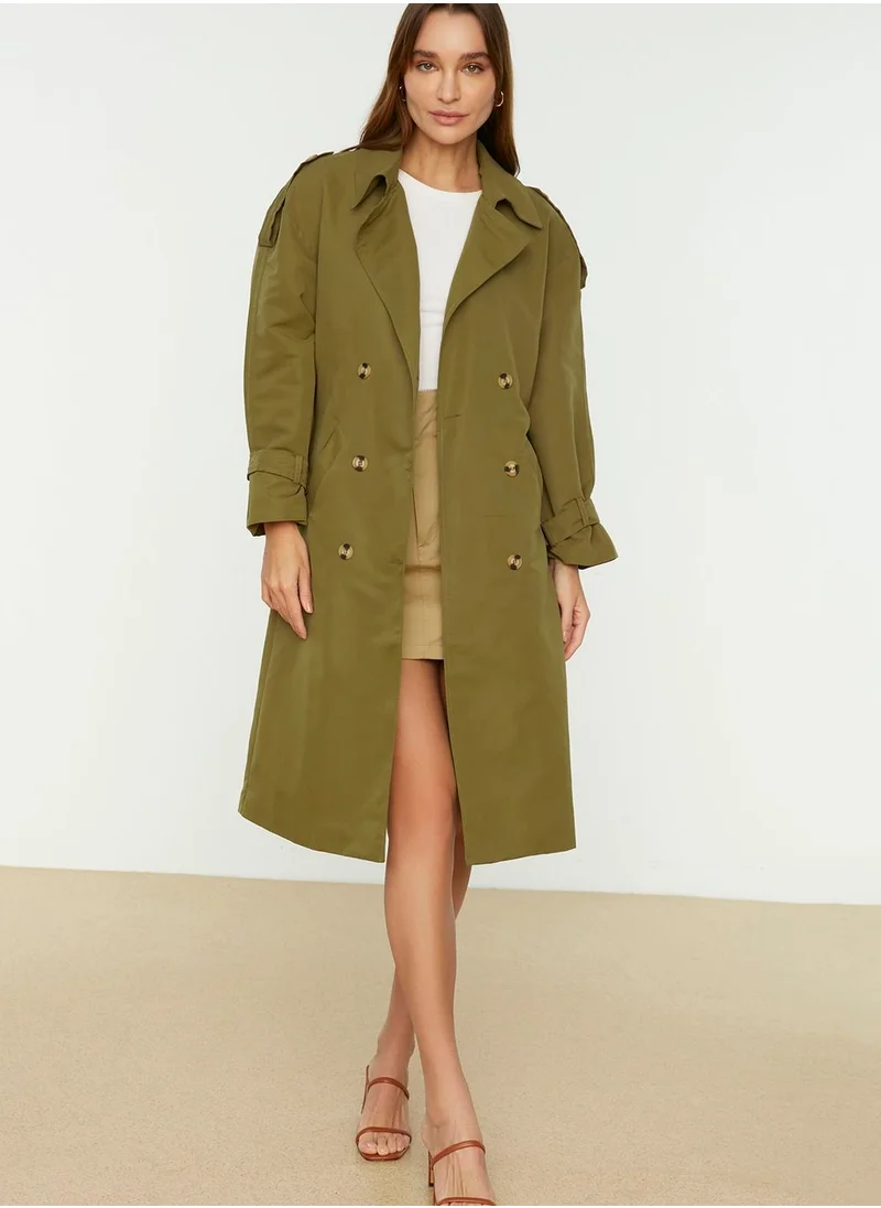 trendyol Button Detail Longline Coat