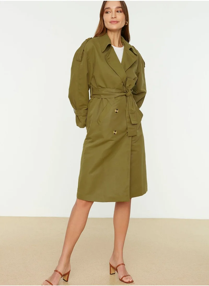 trendyol Button Detail Longline Coat