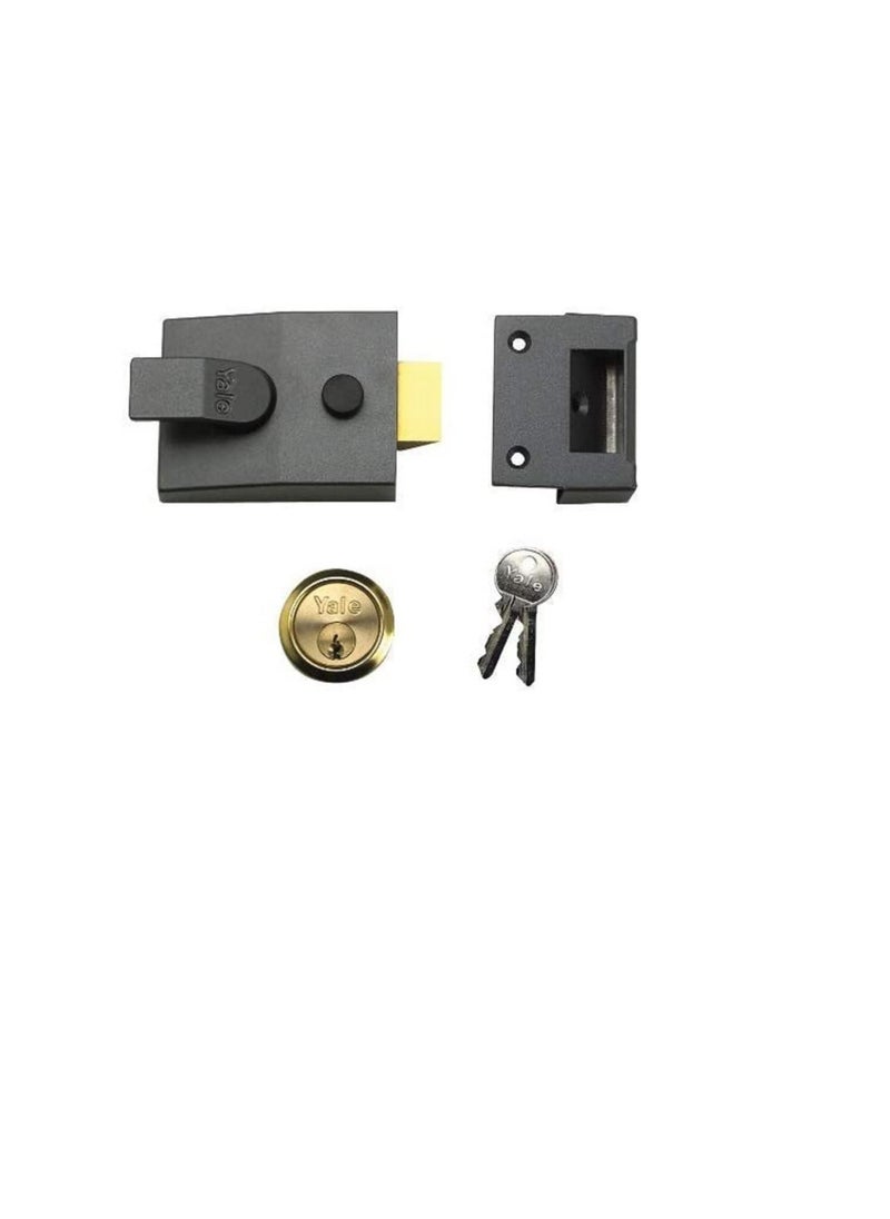 Yale Yale B-85-DMG-PB-40 Deadlocking Nightlatch, High Security with Automatic Deadlock, Dark Metallic Finish/Brass Cylinder, 40 mm Backset  - Image 3