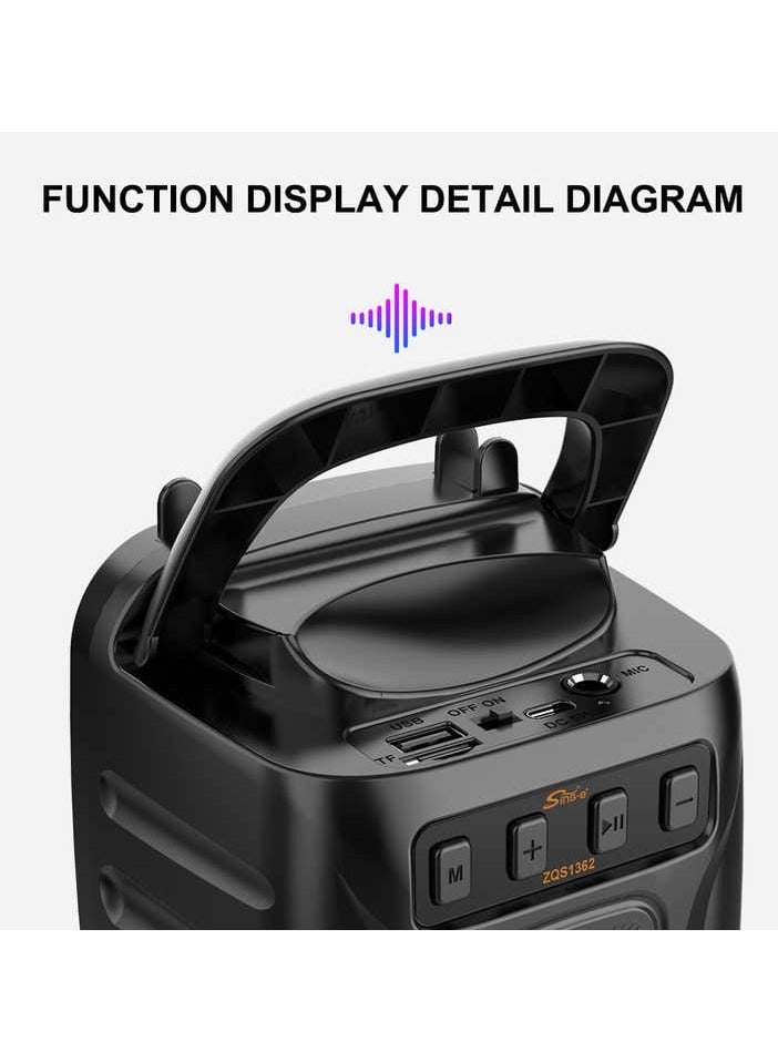 GENERIC ZQS1489 Rechargeable Bluetooth Karaoke Speaker Small Mini Square Dance Outdoor Activities - Image 3