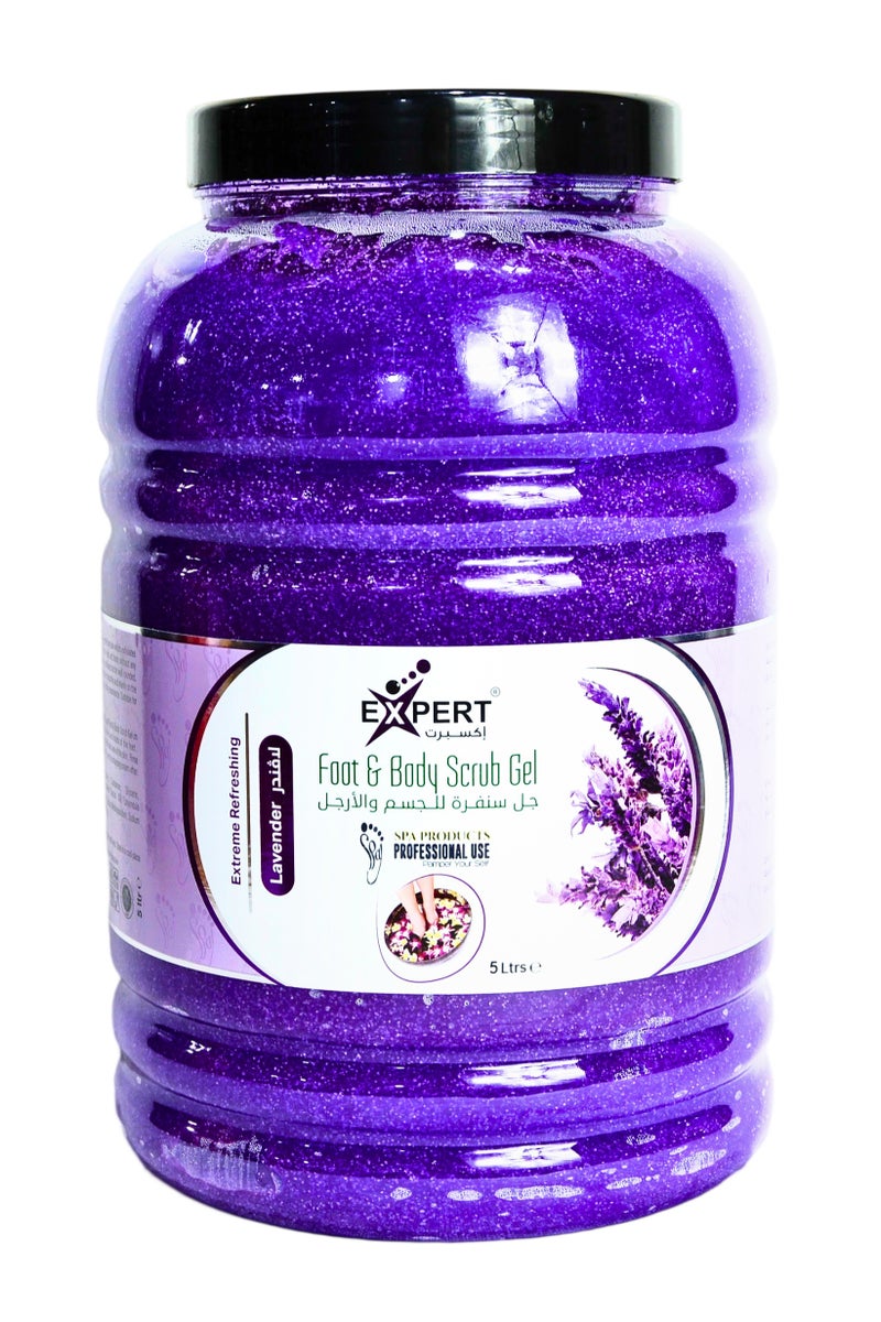 إكسبرت جل تقشير القدمين والجسم باللافندر من إكسبيرت – انتعاش وترطيب فائق للبشرة - للاستخدام الاحترافي - 5 لتر