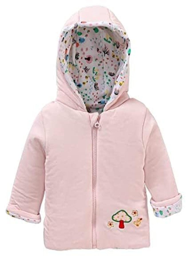 Mini Berry Unisex-Child New Reversible Hooded Winter Jacket With Zipper(Pink), Standard Length, 6-12 Months - Image 1