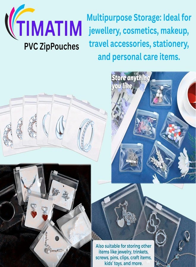 Timatim Pack of 24 Multipurpose Storage Pouch for Jewellery Storage Pouch, Makeup, Travel Accessories Zip Lock Organizer for Cosmetics and Stationery, Clear & Transparent (XS(3x3 in)) - Image 5