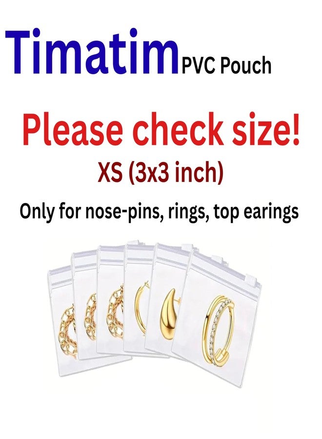 Timatim Pack of 24 Multipurpose Storage Pouch for Jewellery Storage Pouch, Makeup, Travel Accessories Zip Lock Organizer for Cosmetics and Stationery, Clear & Transparent (XS(3x3 in)) - Image 2