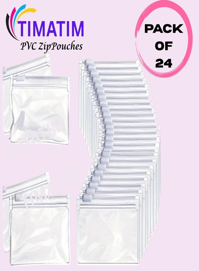 Timatim Pack of 24 Multipurpose Storage Pouch for Jewellery Storage Pouch, Makeup, Travel Accessories Zip Lock Organizer for Cosmetics and Stationery, Clear & Transparent (XS(3x3 in)) - Image 4