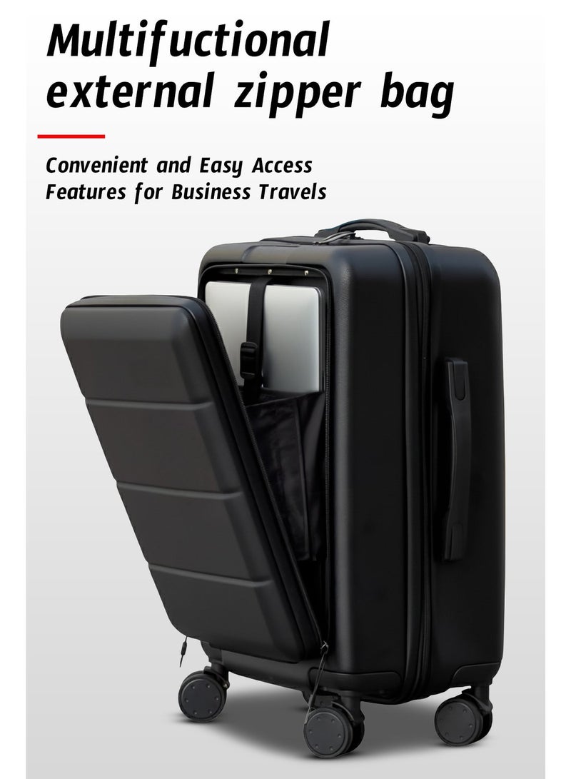 ZAAPPY Front Open Hard shell ABS Carry-On Business Luggage, Lightweight, Laptop Compartment With Removable Wheels - Image 4