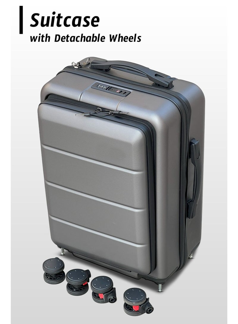 ZAAPPY Front Open Hard shell ABS Carry-On Business Luggage, Lightweight, Laptop Compartment With Removable Wheels - Image 5