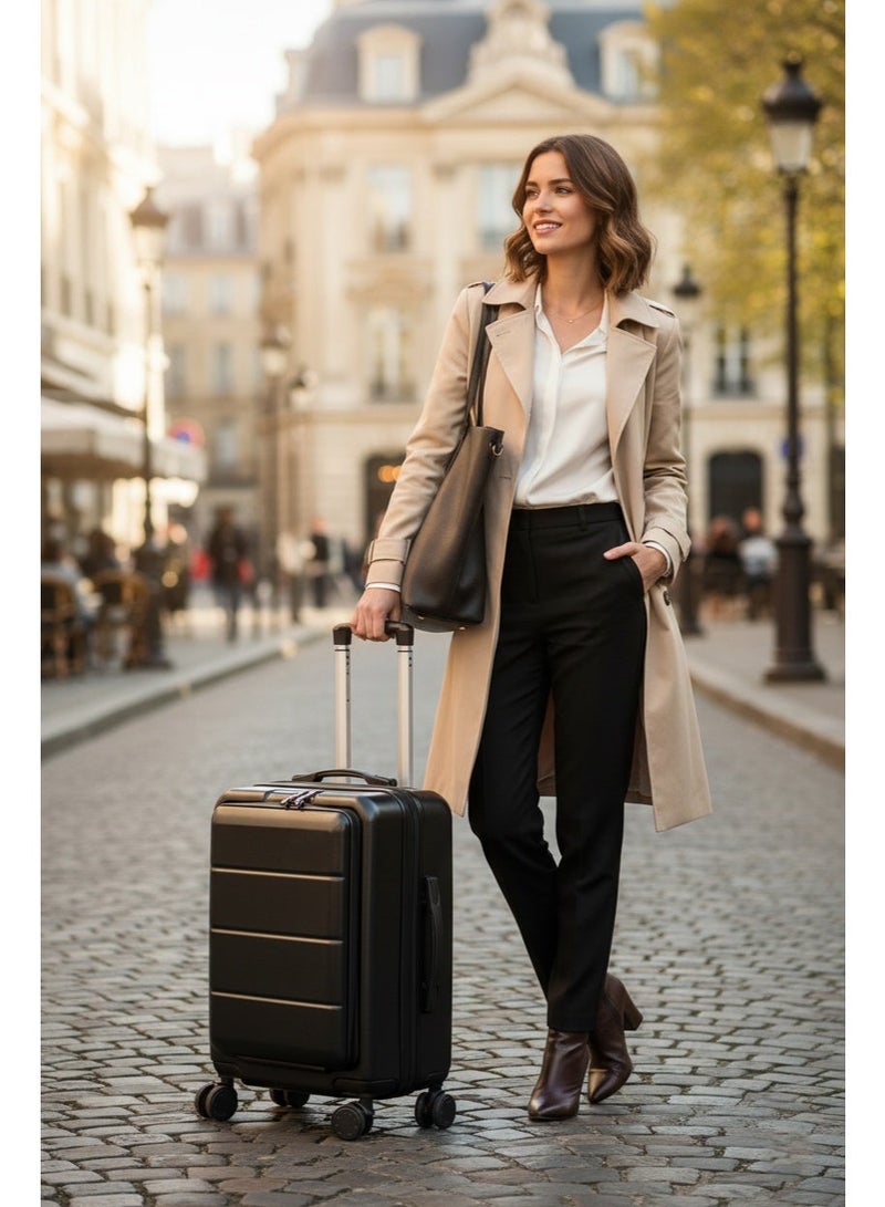 ZAAPPY Front Open Hard shell ABS Carry-On Business Luggage, Lightweight, Laptop Compartment With Removable Wheels - Image 2