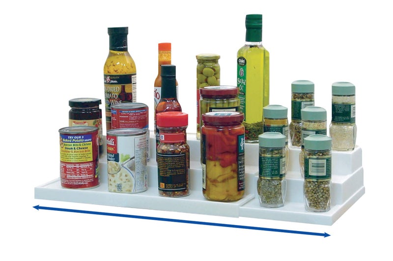 Dial Industries, Inc. Dial Industries Adjustable 3 Tier Expandable Shelf Spice and Seasoning Jars Kitchen Countertop and Cabinet Rack Organizer 