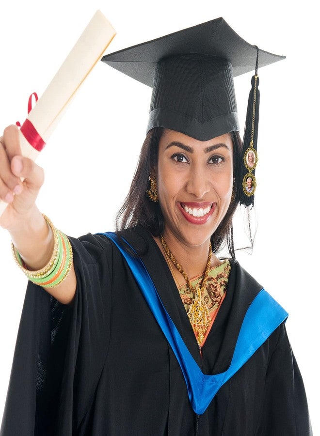 Sureio 20 Pcs Graduation Cap Photo Charm 2026 Memorial Graduation Cap Tassel Charm Personalized Antique Photo Chains DIY Picture Chain Decoration for Memorial Ceremony College Gift(Gold) - Image 3