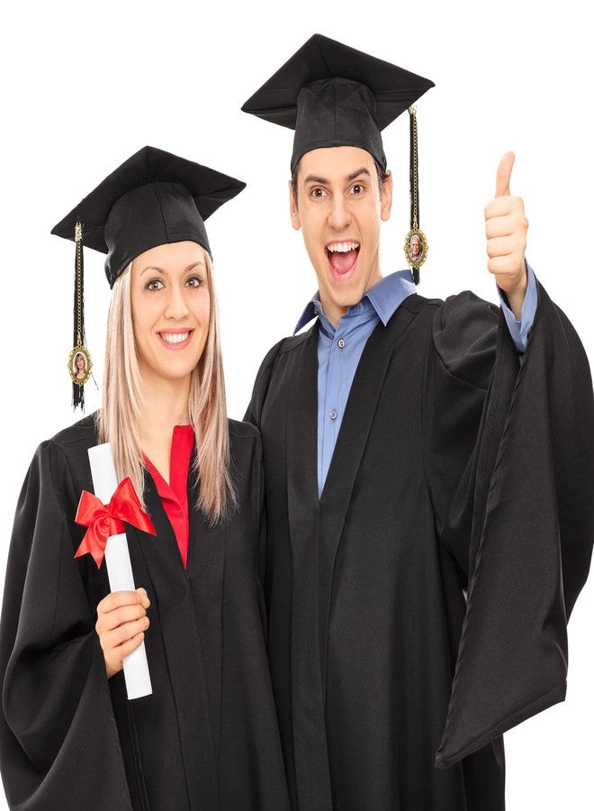 Sureio 20 Pcs Graduation Cap Photo Charm 2026 Memorial Graduation Cap Tassel Charm Personalized Antique Photo Chains DIY Picture Chain Decoration for Memorial Ceremony College Gift(Gold) - Image 2