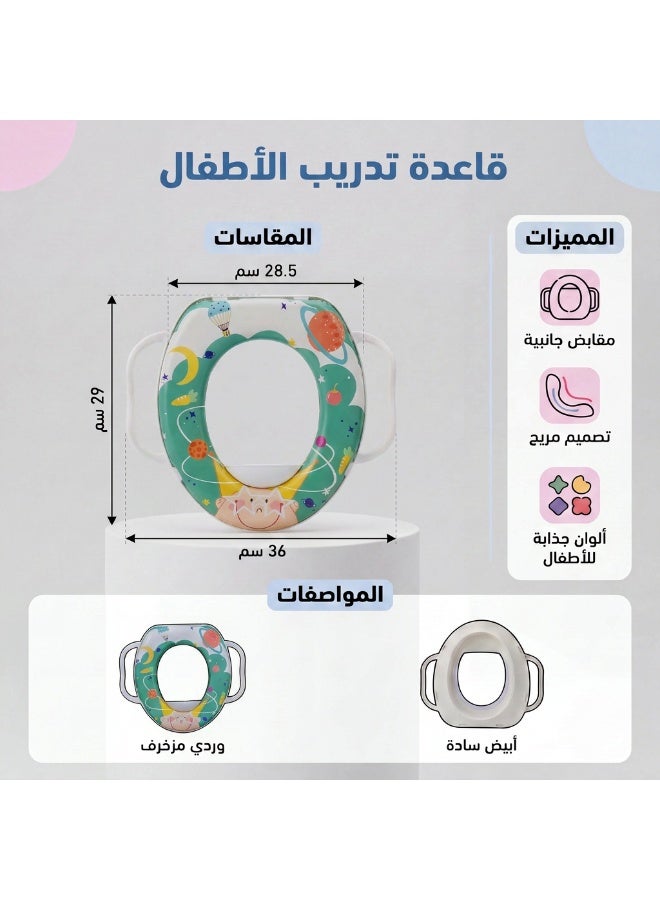 Premium Potty Training Seat for Toddlers with Handles & Splash Guard - Secure Baby Toilet Trainer Ring - Soft Paded - Image 2