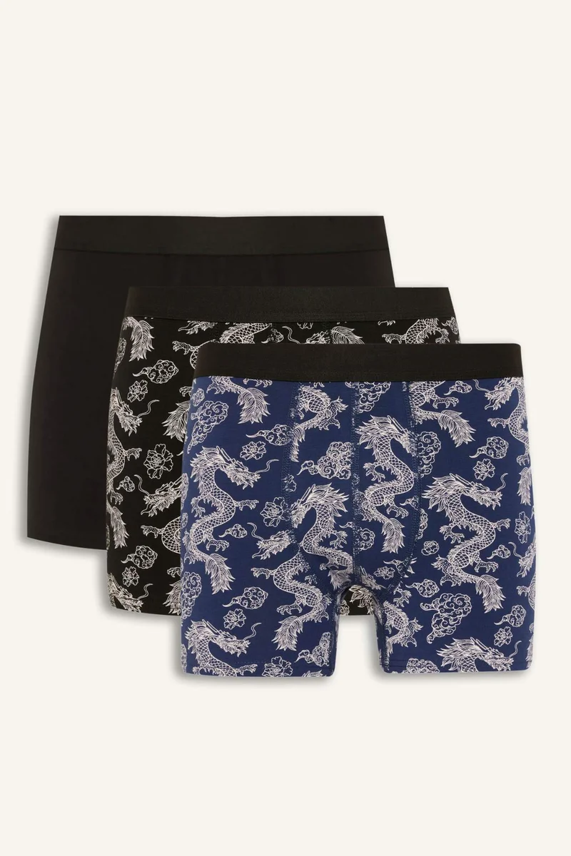 ديفاكتو Regular Fit Animal Print 3 Piece Boxers