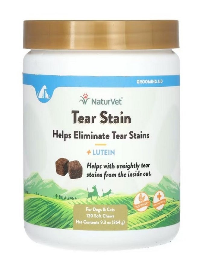 NaturVet - Tear Stain  Lutein For Dogs and Cats 120 Soft Chews 9.3 oz 264 g - Image 1