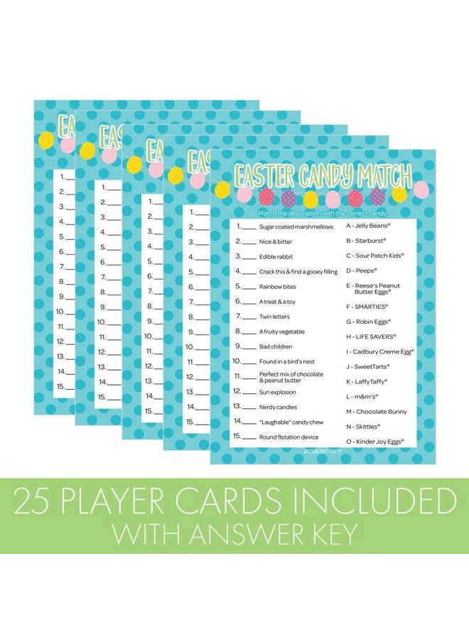 DISTINCTIVS Easter Themed Candy Matching Classroom Party Game - 25 Player Cards - Image 3