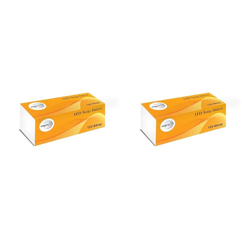 wipro 6 Amp LED Strip Driver LED Strip Connector for Indoor Strip Light 12V DC Output Pack of 2