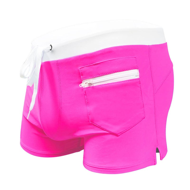 UXH foreign trade explosions and men''s front horizontal pocket boxer swimming trunks simple fashion tether four corner swimming trunks men - Image 1
