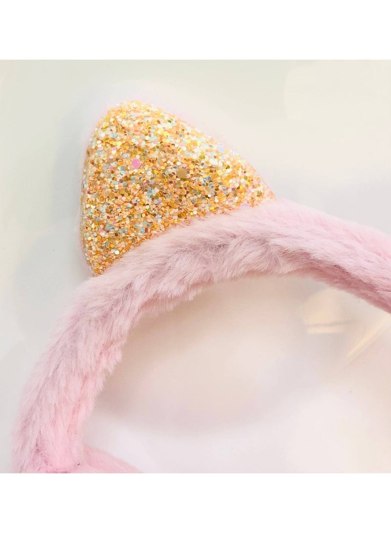 دفاية أذن شتوية لطيفة بشكل أذن قطة / باللون الوردي - Image 4