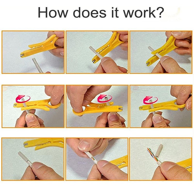 ELECTRO WOLF Wire Stripper Flat Nose Cable Cutter with Practical Punch Down Tool - Image 5