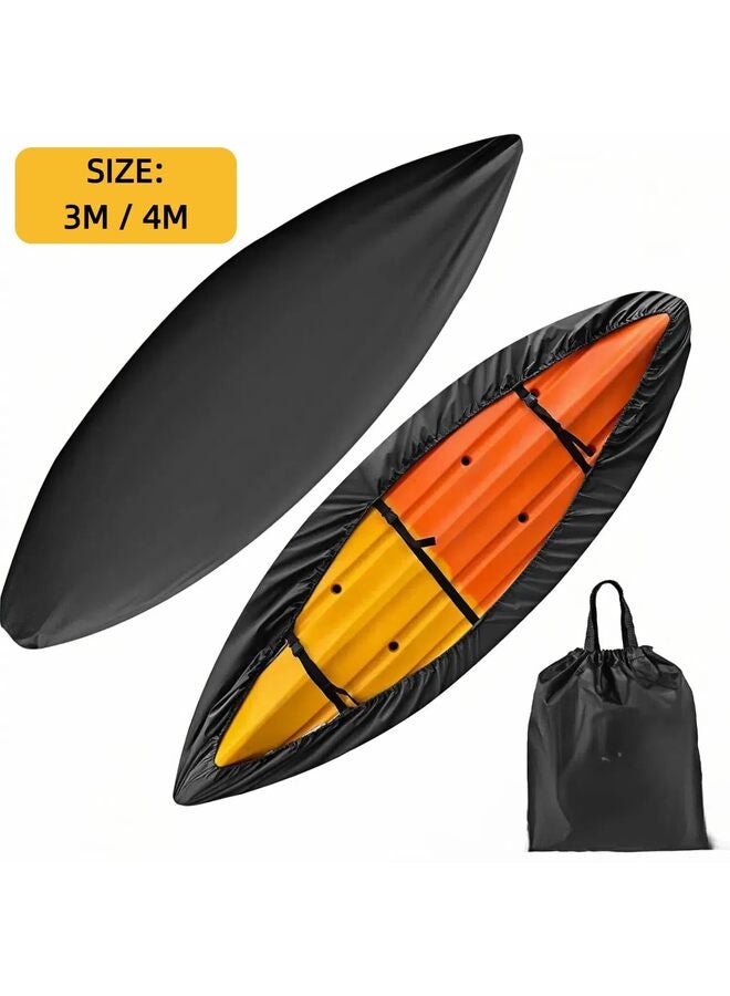 يُسلِّم غطاء كاياك - غطاء زورق كاياك للتخزين الخارجي، متين ومقاوم للماء، ومقاوم للبهتان، ملحق كاياك للزورق، ولوح التجديف، ولوح التجديف، وقارب الكاياك (4 أمتار) - Image 2