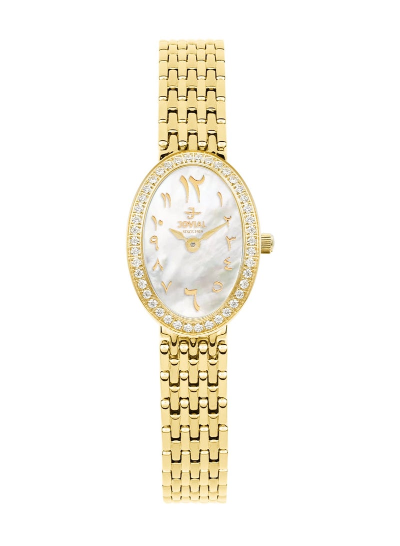 JOVIAL 16056LGMQ01ZE Women's Stainless Steel Watch,19mm, MOP Dial - Image 1