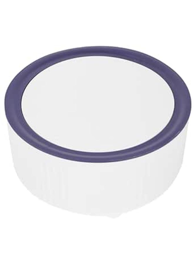 Blue White Plastic Desktop Press Lid Trash Can Compact Garbage Bin For Office Car Home - Image 1