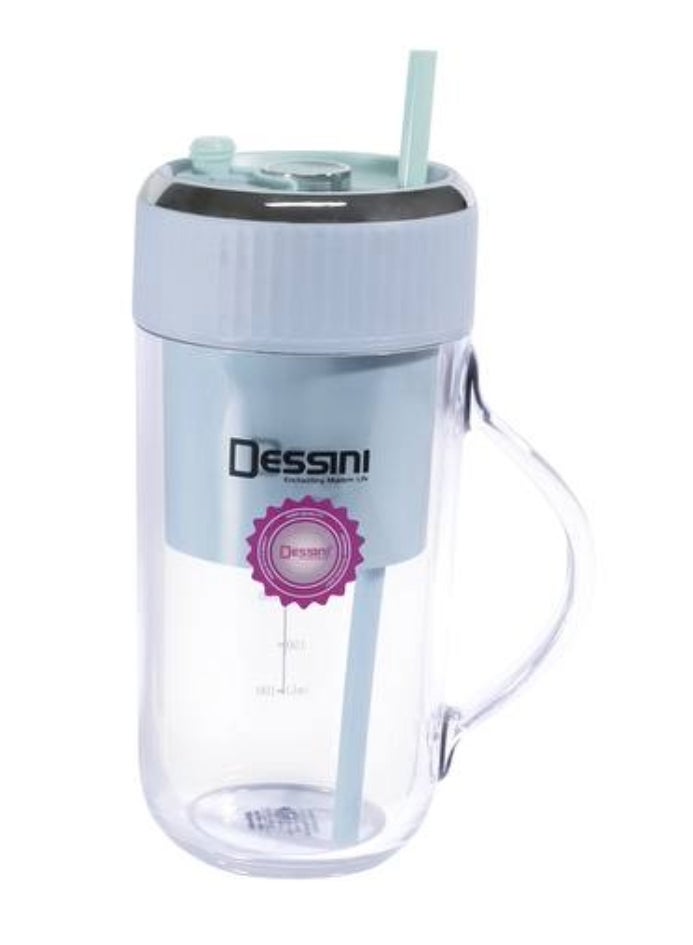 Dessini Regina Portable Blender, Shake and Glide Personal Blender, Rechargeable Mini Blender Grey