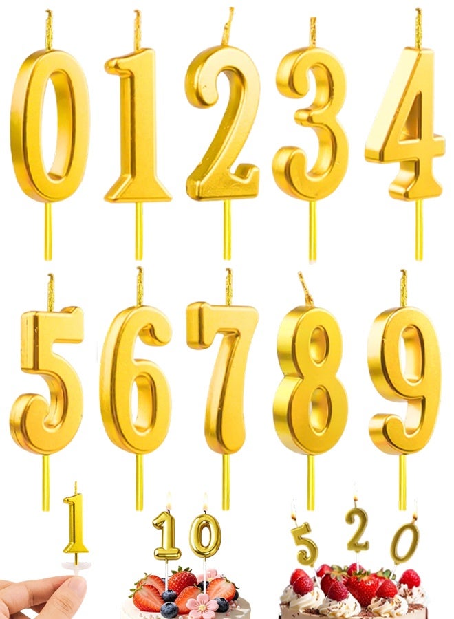 ١٠ شموع عيد ميلاد بأرقام، شموع لتزيين كعكة عيد الميلاد، شموع بأرقام من ٠ إلى ٩ للبالغين، لتزيين حفلات أعياد الميلاد والزفاف والذكرى السنوية وحفلات التخرج - Image 1