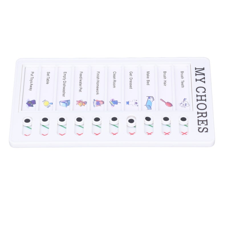 Kids Chore Chart: PVC Material Detachable Sheets Slide Button - Time Management Tool Reusable Memo Board for Kids Students Home Office RV Dormitory - Image 2
