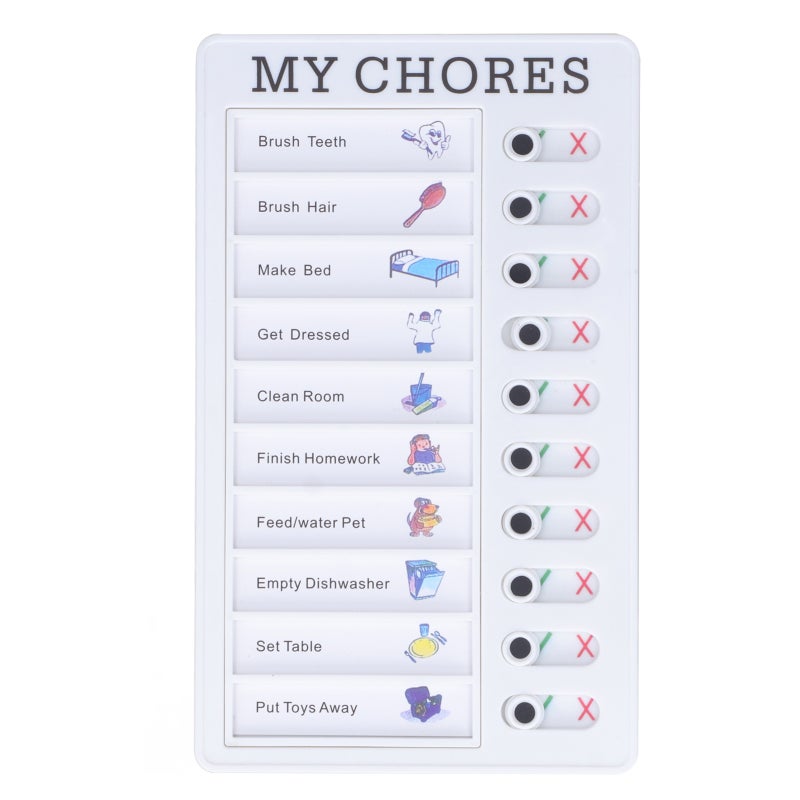 Kids Chore Chart: PVC Material Detachable Sheets Slide Button - Time Management Tool Reusable Memo Board for Kids Students Home Office RV Dormitory - Image 1