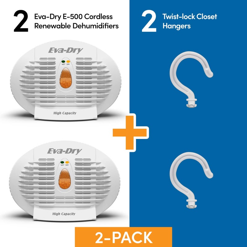 Eva-Dry E-500 Renewable Dehumidifier 2-Pack (6â€“8 oz Capacity Each), White â€“ Ideal for Closets, Bathrooms, Safes, Boats, and RVs - Image 4
