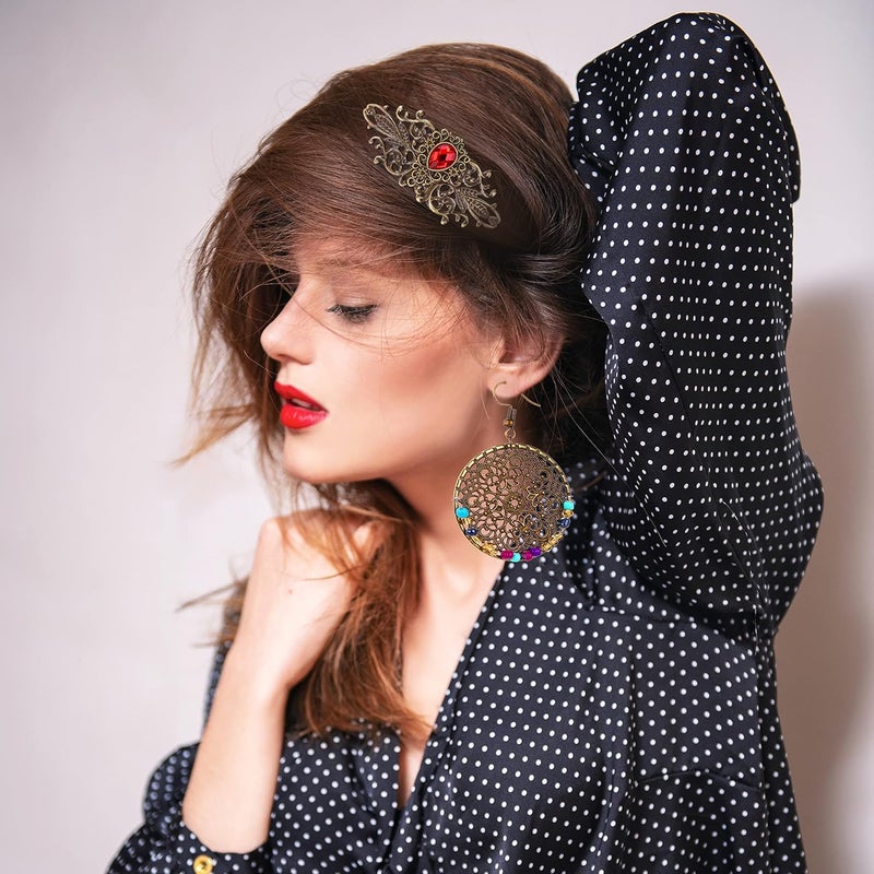 klarako 120 Pieces Filigree Connectors 20 Style Charms Pendants Antique Bronze Decoration Supplies Tibetan Metal Filigree Embellishments for DIY Hairpin Necklace Earring Jewelry Making - Image 5