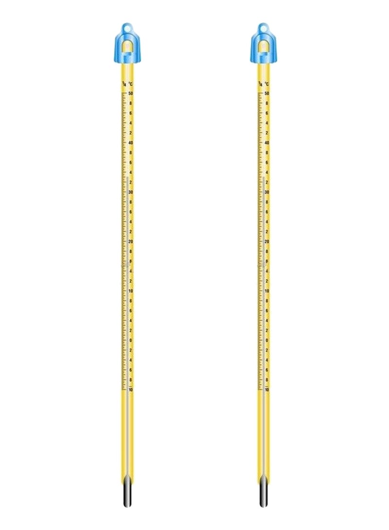 King Mariot 2 Pcs Lab-grade Borosilicate 3.3 Heavy Duty Graduated Glass Thermometer | 12 inch (30cm) | -10℃ to 110℃ Range | Protective Case | Ideal for Chemistry Biology Physics Laboratory Experiments - Image 1