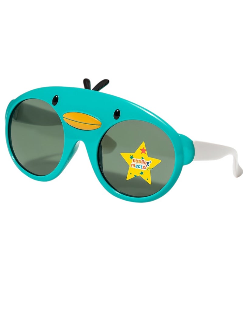 نظارات شمسية مستقطبة للأطفال، تصميم كرتوني، إطار سيليكون غير قابل للكسر، حماية من الأشعة فوق البنفسجية 400، مناسبة للأولاد والبنات. - Image 1