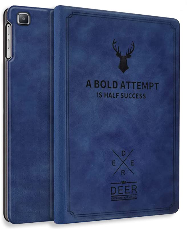 Robustrion Deer Pattern Flip Stand Case Cover for Samsung Galaxy Tab A 10.1 inch T510/T515 - Deer Blue - Image 1