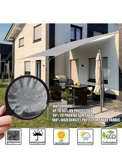 TAPIT 3mx4m UV Resistant Sunshade Sail for Garden Swimming Pool, Outdoor Waterproof Sun Shade Sails Canopy, Rectangular Sunscreen Canopy for Patio Lawn (Grey)  - Image 4