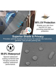 TAPIT 3mx4m UV Resistant Sunshade Sail for Garden Swimming Pool, Outdoor Waterproof Sun Shade Sails Canopy, Rectangular Sunscreen Canopy for Patio Lawn (Grey)  - Image 5