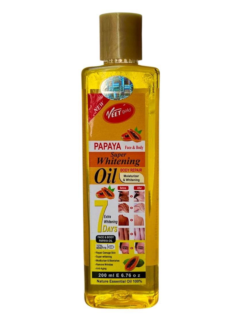 Veet gold Papaya Super Whitening Body Repair Oil 200ml - Image 1