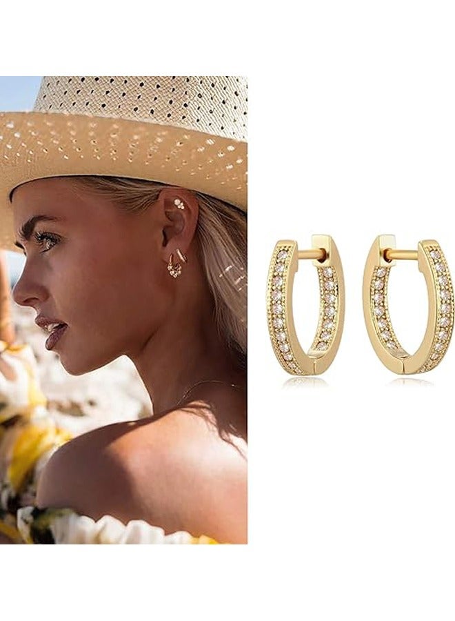 Mevecco Women Huggie Hoop Earrings Gold Ear Stud Cuff 14K Gold Filled Small Boho Beach Simple Delicate Handmade Hypoallergenic Jewelry Gift - Image 3