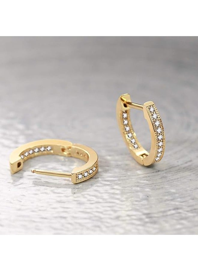 Mevecco Women Huggie Hoop Earrings Gold Ear Stud Cuff 14K Gold Filled Small Boho Beach Simple Delicate Handmade Hypoallergenic Jewelry Gift - Image 5