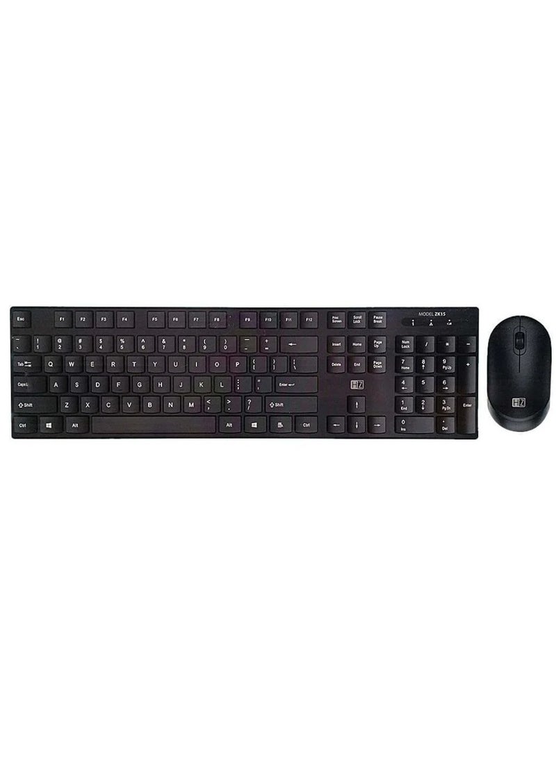 HEATZ Premium Wireless Keyboard and Mouse, Anti-Fade & Spill-Resistant Keys,1600 DPI Mouse, English, Arabic|  ZK15 BLACK  - Image 3