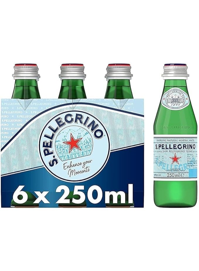 Sanpellegrino Natural Mineral Sparkling Water Glass 250ml Pack of 6 - Image 1