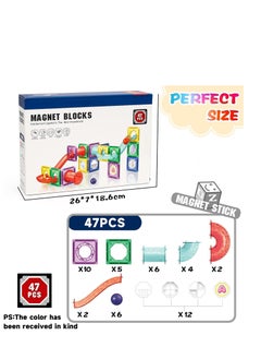 BAYBEE Baybee 47 Pcs 3D Magnetic Tiles Set Toys for Kids toddlers 3+, Building Blocks Construction, Magnitiles, Preschool Sensory Learning Toys, Enlighten Creativity Early, Birthday Gifts for Boys & Girls  - Image 3